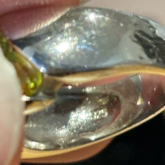 Vintage sterling silver with Peridot, garnet, citrine cocktail ring 7.9gtw sz 6 - Picture 3 of 5